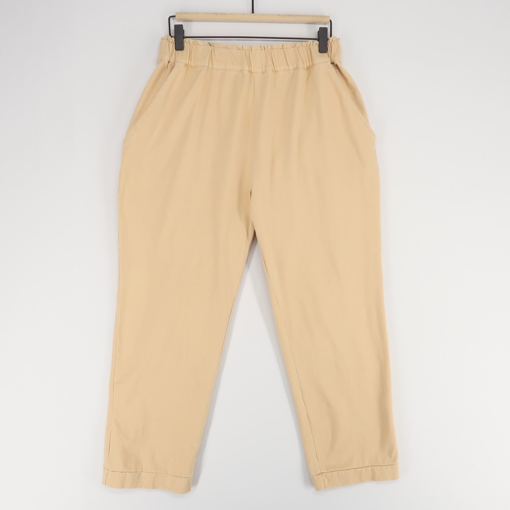 Maria Stanley Kheller Knit Trouser Womens L Beige Organic‎ Cotton Pull On